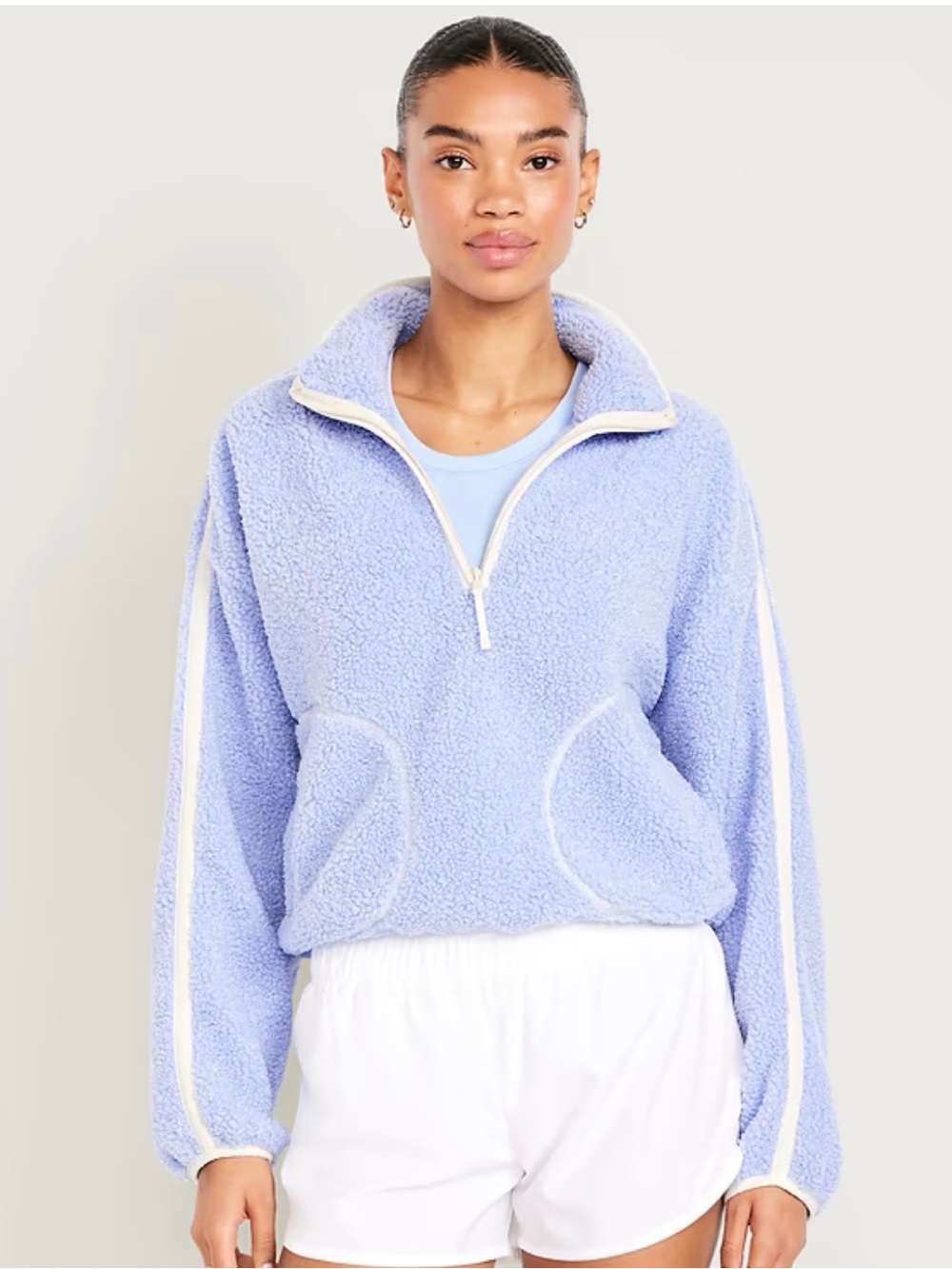 Old Navy Pastel Blue Quarter-Zip Sherpa Pullover
